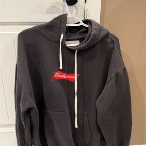 Budweiser Charcoal Hoodie with Red Logo